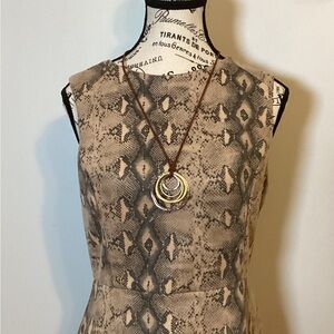 SHE & SKY SLEEVELESS SNAKESKIN FULLY LINED MINI DRESS SIZE MED